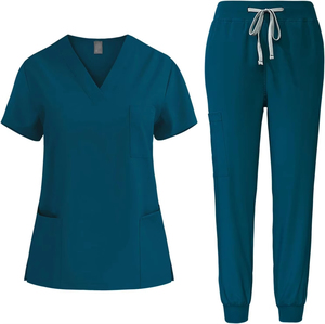 Custom Logo Nursing Medical <b>Scrubs</b> jogger Sets V-neck Beauty Salon Work <b>Clothes</b> <b>Scrubs</b> Uniforms - Product Image 4
