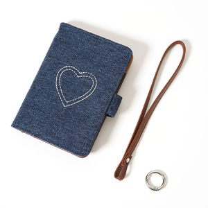 Vintage denim loạt đa chức năng chủ thẻ với tình yêu thêu cho treo trên cổ hoặc tay hộ chiếu bao gồm - Product Image 4
