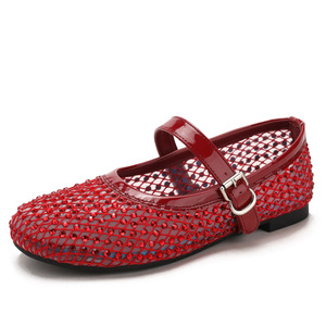 Nuevos Zapatos Planos de Malla con Pedrería, Elegantes y Estilo Francés, Transpirables y Ligeros, Tipo Mary Jane para Damas - Product Image 3