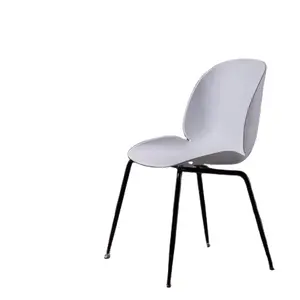 Dining Room Furniture White Black Chair Plastic Back Design Dining Chairs Metal Legs Restaurant Chair