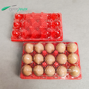 공장 가격 판매 15 홀 재활용 PET 플라스틱 충격 방지 빨간 계란 오리 계란 포장 트레이 - Product Image 2