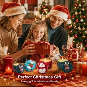 Juego de Regalo de Velas Aromáticas Navideñas Oshine, Paquete de 4 Velas de Cera de Soya Natural en Lata para Decoración Navideña del Hogar - Product Image 2