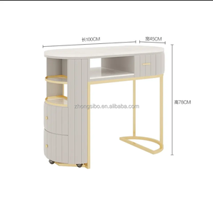 Luxe manicuretafel van roestvrij staal met stoelen, op maat gemaakte afmeting en kleur, ventilator voor nagelsalon - Product Image 5