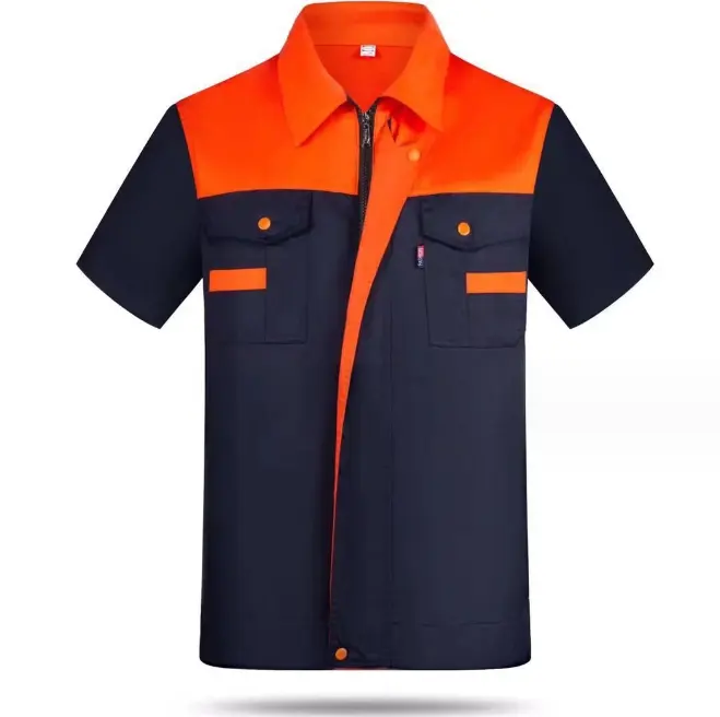 MengYIpin logotipo personalizado camisa de trabajo ligero Unisex ropa de trabajo fábrica planta mecánico reparación trabajo uniforme