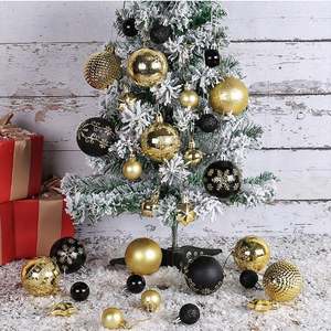 Nouveauté : Ensemble de 44 boîtes en papier peintes colorées, décorations de Noël en forme de boule pour arbre de Noël, électro-plaquées, 3-6 cm - Product Image 2