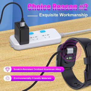 Cavo per caricabatterie da 3,3 piedi per smartwatch Garmin con cavo di ricarica intrecciato a forma di L per accessori Smart Watch Fenix - Product Image 5