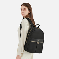 Sac à dos pour ordinateur portable pour femme avec logo personnalisé, antivol RFID, imperméable, en nylon, pour les voyages d'affaires, vente en gros, cadeau d'entreprise