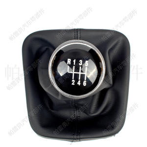 Poignée de levier de vitesse Volkswagen 6 vitesses en cuir noir ergonomique pour Passat B7 Golf 5 6 - Product Image 2