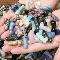Mini consoladores de cristal para pene, tamaño pequeño de 2,8 cm, artesanía curativa de cristales, piedras curativas