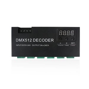 Décodeur LED <span class=keywords><strong>DMX</strong></span> 24 canaux avec affichage numérique, pilote de gradation, contrôleur LED DMX512 pour bande lumineuse RGBW, DC5-24V 3A/CH, éclairage de scène/barre lumineuse - Product Image 1