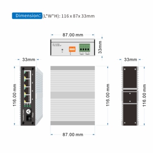 4-port PoE 10/100M Industrial <strong>Switch</strong>, 1 SC Port <strong>Single</strong>-<strong>mode</strong> <strong>Single</strong> Fiber VLAN Isolated DC Dual Power Supply - Product Image 6