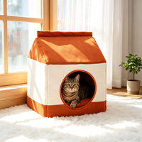 Lit pour chat et chien moderne, écologique, carré, motif dessin animé, toutes saisons, mignon, respirant, pour extérieur et intérieur, motif uni, lavable en machine