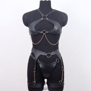 บอดี้สูททาสหนัง PU แบบกอธิคสำหรับผู้หญิงชุดรัดทรงแบบปรับได้เซ็กซี่เครื่องแต่งกายของเล่นผู้ใหญ่ชุดชั้นในโชว์ชุดชั้นใน - Product Image 5