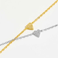 Bracelet cœur en zircon AAA en argent sterling 925 de style minimaliste pour femme 2025