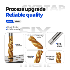 Titanio rivestito HSS spirale flauto vite di filettatura rubinetti trapano utensili per macchine metalli M2 ~ M12 metrica strumenti di maschiatura - Product Image 3