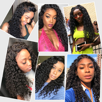 Nouvelle Perruque Cheveux Humains Bouclés Crépus Style Afro 13x4 HD Lace Front Cheveux Vierges Brésiliens Pré-Pluckés Densité 180% Sans Colle