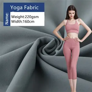 Hahoo 30D Nylon Sport Kleding Supplex Interlock Polyamide Dubbele Gezicht Geborsteld Gerecycled Spandex Gebreide Stof Voor Yoga Wear