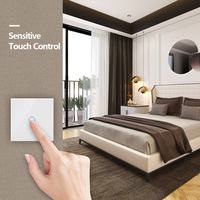 Interrupteurs muraux intelligents WiFi certifiés CE RoHS, en verre trempé, avec contrôle à distance par application et commande vocale, compatibles Google Home