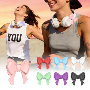 Paquete de 2 adornos para auriculares con lazo, adornos antideslizantes para almohadillas para los oídos, accesorio coqueto para mujeres y niñas - Product Image 3