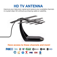Antenne de télévision numérique HD Yagi intérieure UHF VHF à gain élevé Signal fort pour chaînes gratuites 1080P