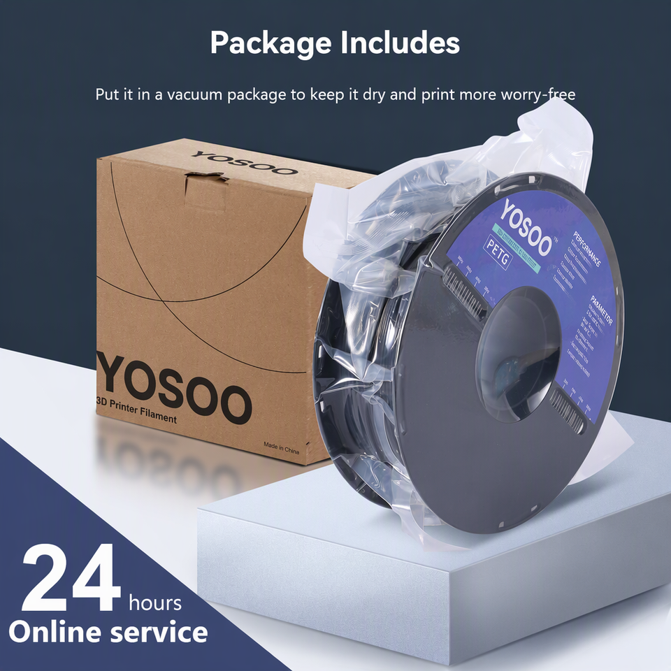 YOSOO Clear Transparent PETG 3D Printer Filament 1.75mm, 1kg Spool ...