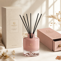 Bouteille diffuseur d'arômes d'huiles essentielles de luxe personnalisée, vide, en verre, avec bâtonnets diffuseurs