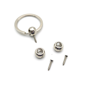 Cổ Bằng Gỗ Kim Loại Hổ Phách Keychain Phụ Kiện Kết Nối Kim Loại <span class=keywords><strong>Key</strong></span> <span class=keywords><strong>Ring</strong></span> Với Bạc 4 Lỗ Vòng Spacer Hạt Và Vít Bộ - Product Image 3