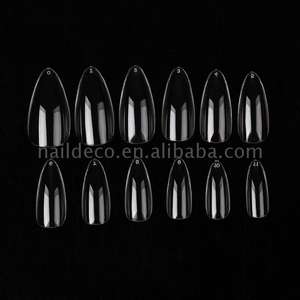 <span class=keywords><strong>Uñas</strong></span> Acrílicas <span class=keywords><strong>Transparentes</strong></span> Medianas con Diseño de Almendras, Puntas de <span class=keywords><strong>Uñas</strong></span> Acrílicas con Base de Esmalte Transparente - Product Image 6