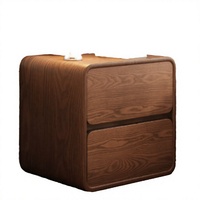 Nouvelle table de chevet de luxe moderne et minimaliste en bois massif 2026 |   Armoire de chevet simple et compacte, organisateur de meubles pour la maison