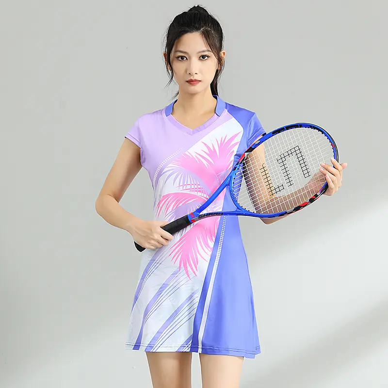 Girls Pleats Pattern Tennis Sports Skirts Golf Dress Yoga Wear Sportswear Skort Dresses 1 Piece Set Women Tennis Clothing