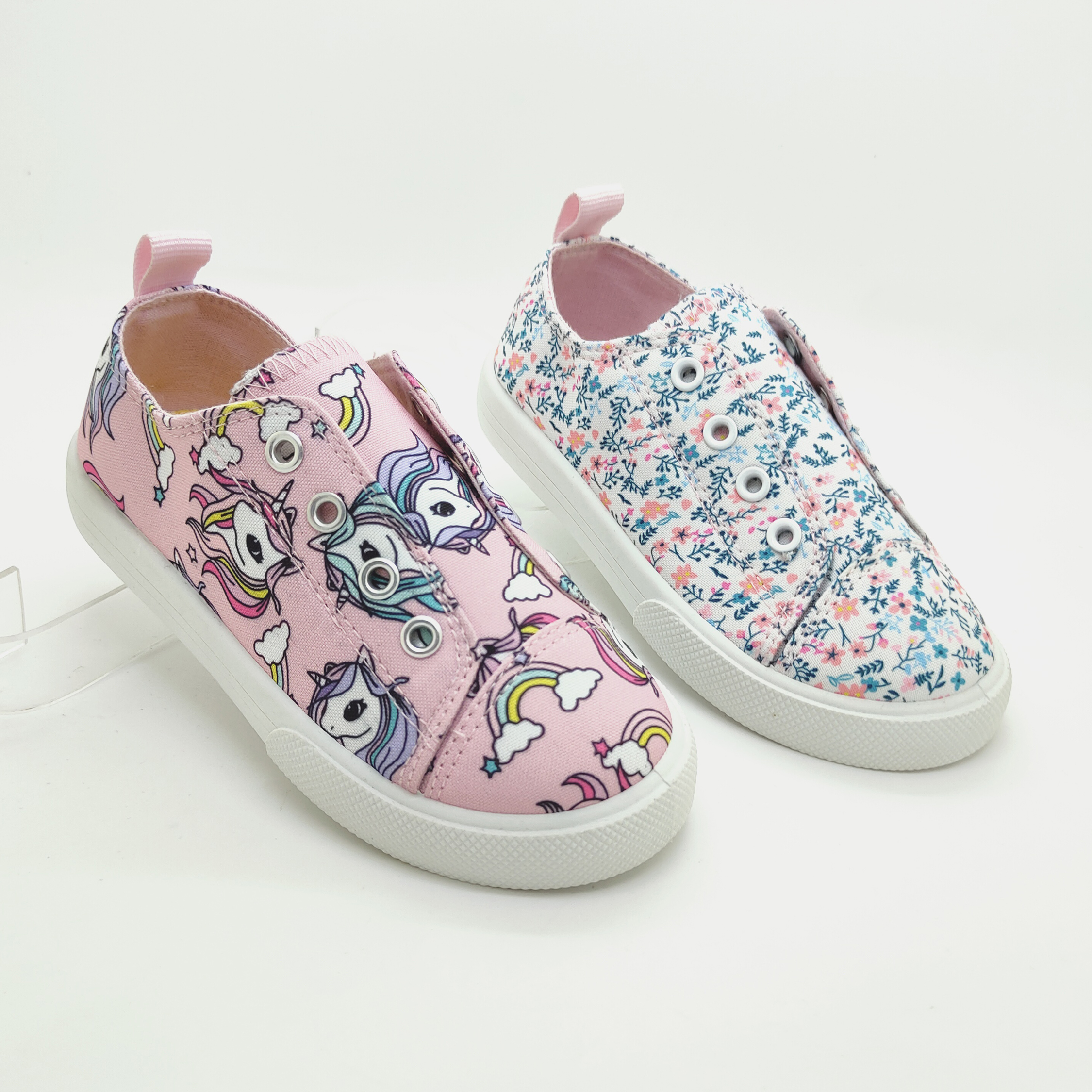 Модные легкие детские холщовые кроссовки с принтом, удобная школьная повседневная обувь для девочек