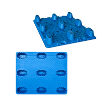 Paleta de Plástico Apilable de 9 Patas, Moldeada por Soplado, Paleta Industrial de HDPE para Centro de Distribución Logística