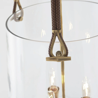 Lanterne à 3 lumières, luminaire suspendu de luxe américain en laiton naturel pour salon, salle à manger, cuisine, 110V