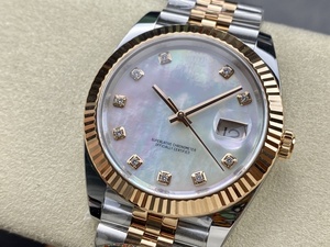 Reloj Mecánico de Lujo de Súper Calidad, Resistente al Agua, 41 mm, Fritillaria, Dos Tonos, Acero 904L, Movimiento 3235, 126-334, Correa Jubilee - Product Image 3