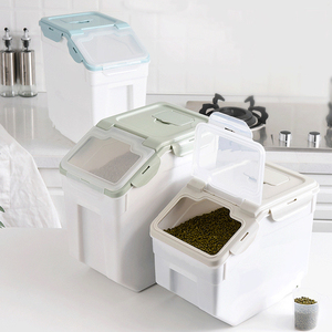 Vente en gros Écologique 10kg 15kg 25kg Plastique <span class=keywords><strong>Chien</strong></span> Chat Oiseaux Pat Nourriture Farine Riz Boîte de Stockage Bin Seau Conteneur - Product Image 1