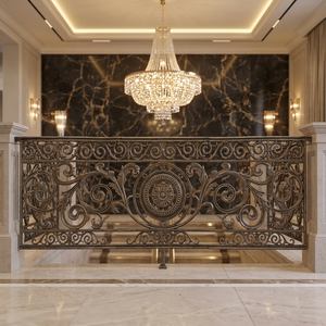 Rampe de balcon traditionnelle en fer forgé, main courante décorative en fonte, tube décoratif résistant à la rouille pour jardin, hôtel, villa - Product Image 2