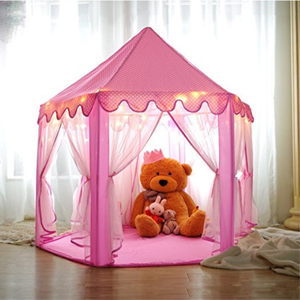 Tente de jeu personnalisée en forme de château de princesse avec lumières étoiles, jouets pour enfants, jeux d'intérieur et d'extérieur - Product Image 1