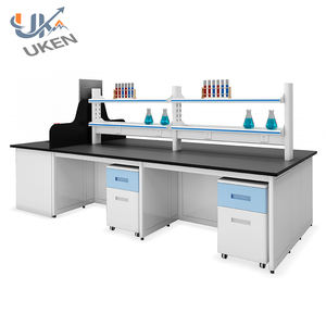 Mobilier moderne pour les écoles et les laboratoires commerciaux Table de laboratoire en acier métallique et banc d'îlot avec armoires en PP pour les hôpitaux - Product Image 1