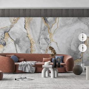 <span class=keywords><strong>Papier</strong></span> <span class=keywords><strong>peint</strong></span> créatif en marbre <span class=keywords><strong>blanc</strong></span> <span class=keywords><strong>et</strong></span> <span class=keywords><strong>gris</strong></span> avec fond abstrait <span class=keywords><strong>et</strong></span> texture dorée, murale - Product Image 2