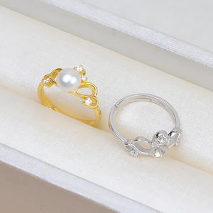 Anillo de Plata S925 para Mujer, Estilo Corona, Anillo Abierto con Soporte para Dedo Vacío, Accesorios de Joyería 207 - Product Image 3