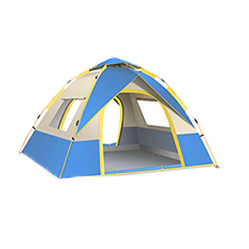 Two-door two-window tent-blue white