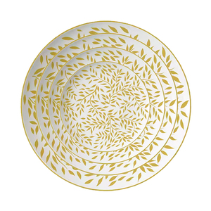 Vajilla Amarilla con Diseño de Hojas, Juego de Platos para Bodas, Platos de Porcelana, Vajilla Fina de Fábrica - Product Image 1