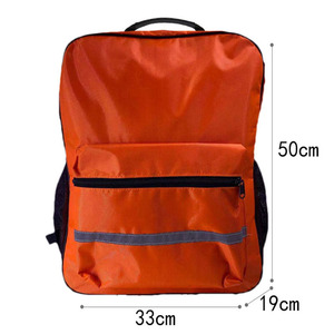 Sac à dos en tissu Oxford orange 50x33x19cm, sac de sécurité réfléchissant pour utilisation en cas d'urgence - Product Image 1