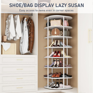 Rotating Shoe Rack 7 Layer 360 Degree Circular <b>Storage</b> Space Saving Organizer For <b>Wardrobe</b> Standing Type - Product Image 4