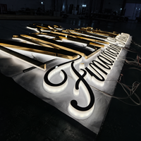 Enseigne de devanture personnalisée, lettres en relief 3D éclairées par l'avant, signalétique de façade en acier inoxydable pour entreprise, usine, bâtiment commercial