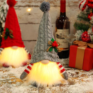 Venta caliente muñeco de Navidad adornos de Gnomo elfo con luz Led gnomos de Navidad muñeco de peluche Navidad Año Nuevo decoraciones de Navidad - Product Image 3