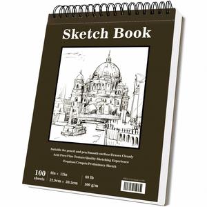 Cuaderno de Dibujo para Niños, 9 x 12 Pulgadas, 200 Páginas, Encuadernación Espiral, Color Marrón, Mini Libro de Dibujo con Papel en Blanco para Regalo - Product Image 5