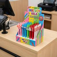 Stylos gel créatifs en acrylique en gros avec étiquette suspendue, stylos rétractables colorés en ABS avec logo et site web personnalisés pour événements scolaires