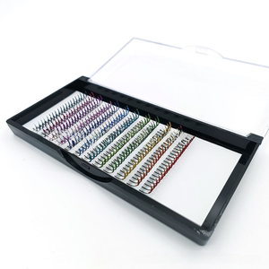 13 paires de <span class=keywords><strong>cils</strong></span> artificiels en soie synthétique, effet rose, avec paillettes, extensions de <span class=keywords><strong>cils</strong></span> colorées en plateaux, marque blanche - Product Image 2