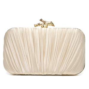 Fashionable Ladies Evening <b>Clutch</b> Bag Pleated Flap Pattern Waterproof Zipper Closure 20-35L Capacity <b>Wedding</b> Party Banquet - Product Image 5